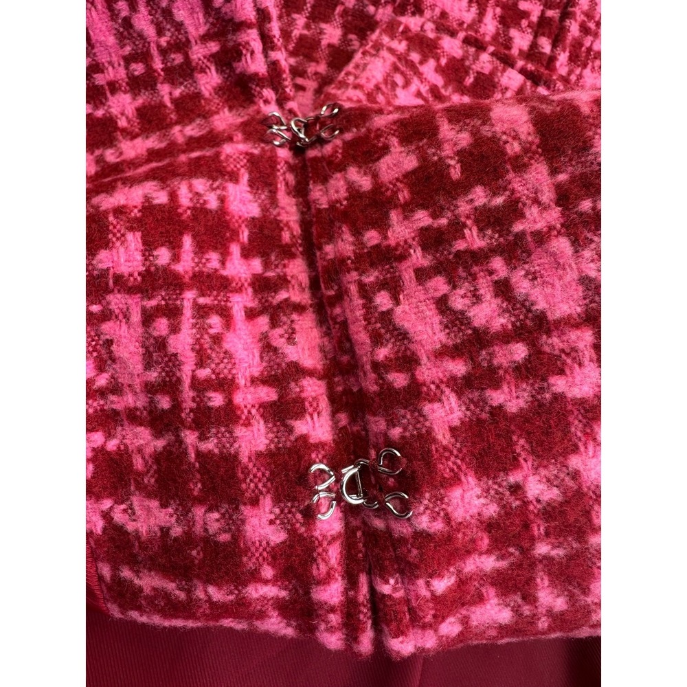 On 34th Womens 22W Tweed Blazer Pink Red Plaid Cropped Jacket Preppy Chic Plus - Picture 9 of 15